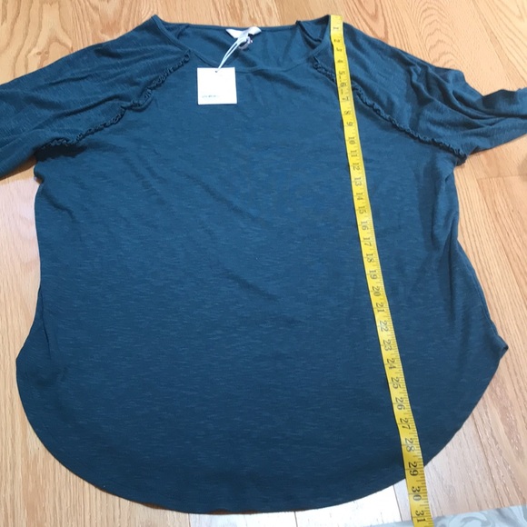 New! LC Lauren Conrad 0X mystique blue Raglan long sleeve ruffled top. - Picture 7 of 9